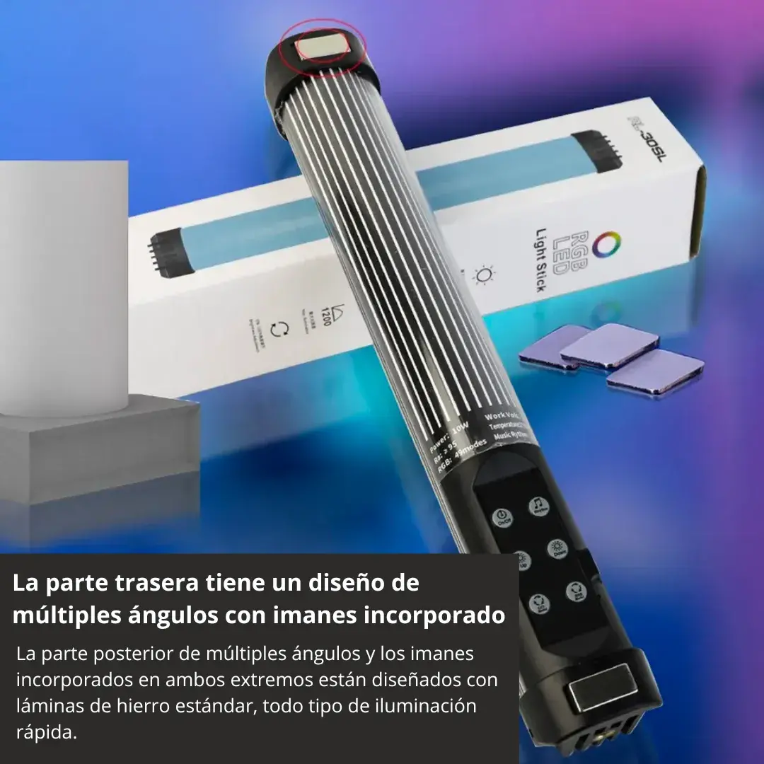 LÁMPARA DE FOTOGRAFÍA DE MANO REGULABLE LUZ LED RGB 49 MODOS RL-30SL - 6