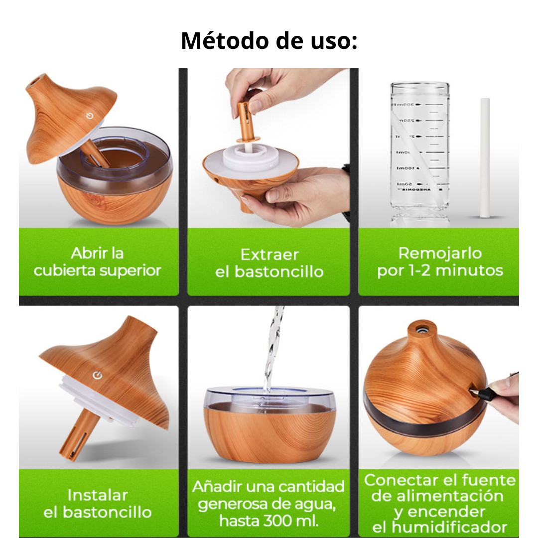 MINI HUMIDIFICADOR USB 130ML CON LUCES LED Y APAGADO AUTOMÁTICO - 5