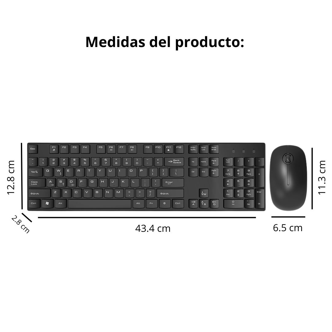 KIT TECLADO Y MOUSE INALÁMBRICO SEISA DN-K88 CON Ñ Y CONEXIÓN DUAL - 7