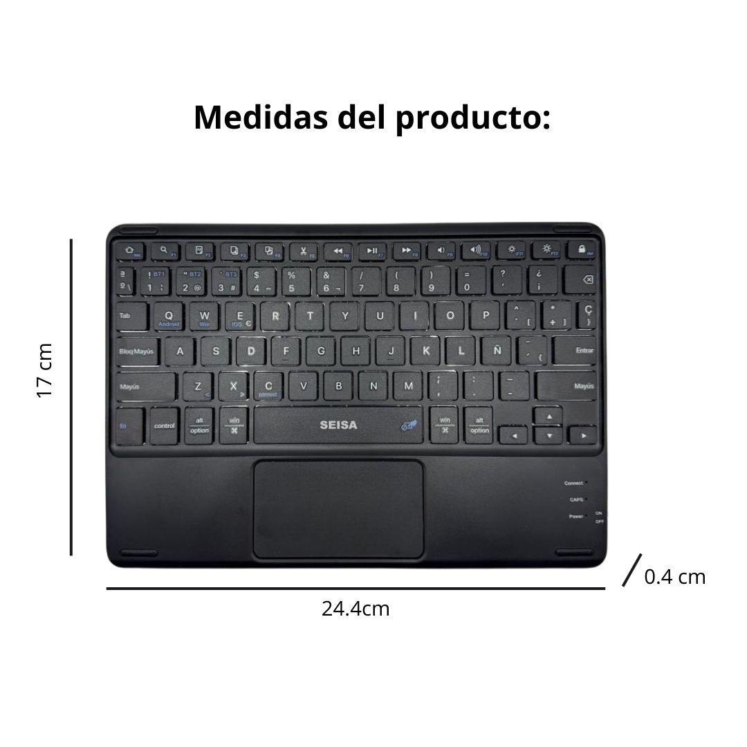 TECLADO INALÁMBRICO SLIM DN-H036 BLUETOOTH CON TOUCHPAD Y TECLAS Ñ - 3