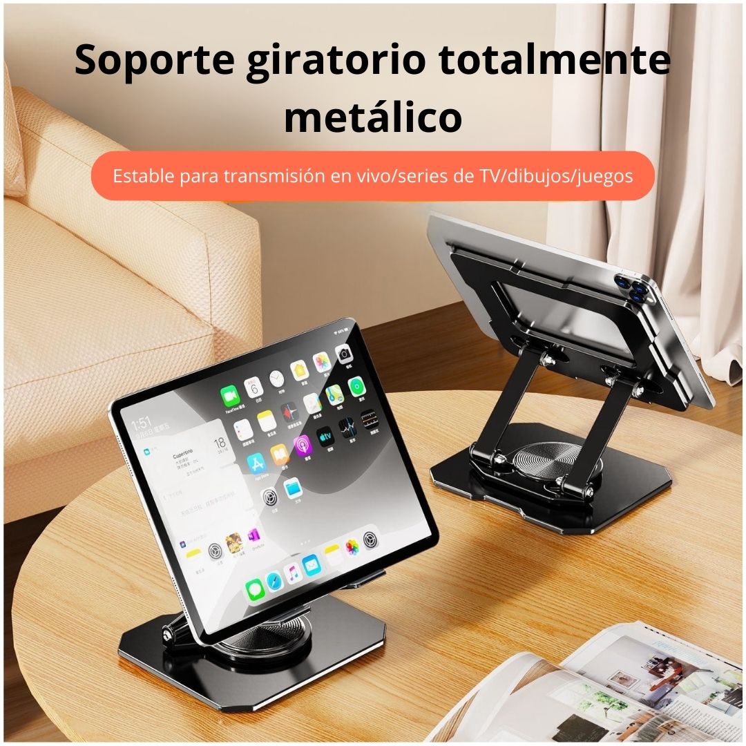 SOPORTE METÁLICO PARA TABLET CON DOBLE EJE Y GIRO 360°  NOS955 - 3