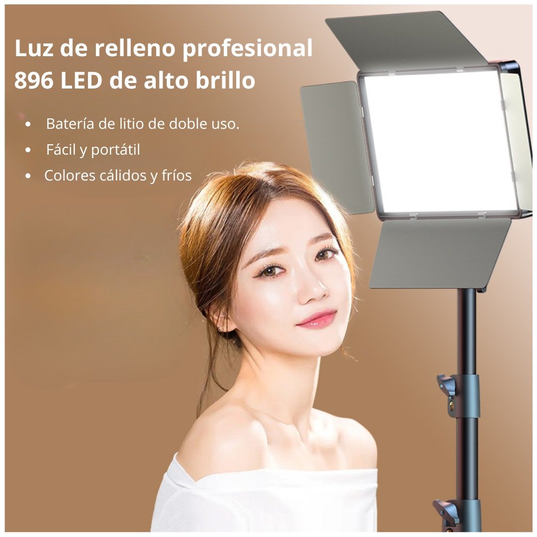 PANEL DE LUZ LED 600 BICOLOR PROFESIONAL CON ZAPATA PARA FOTO Y VIDEO - 3