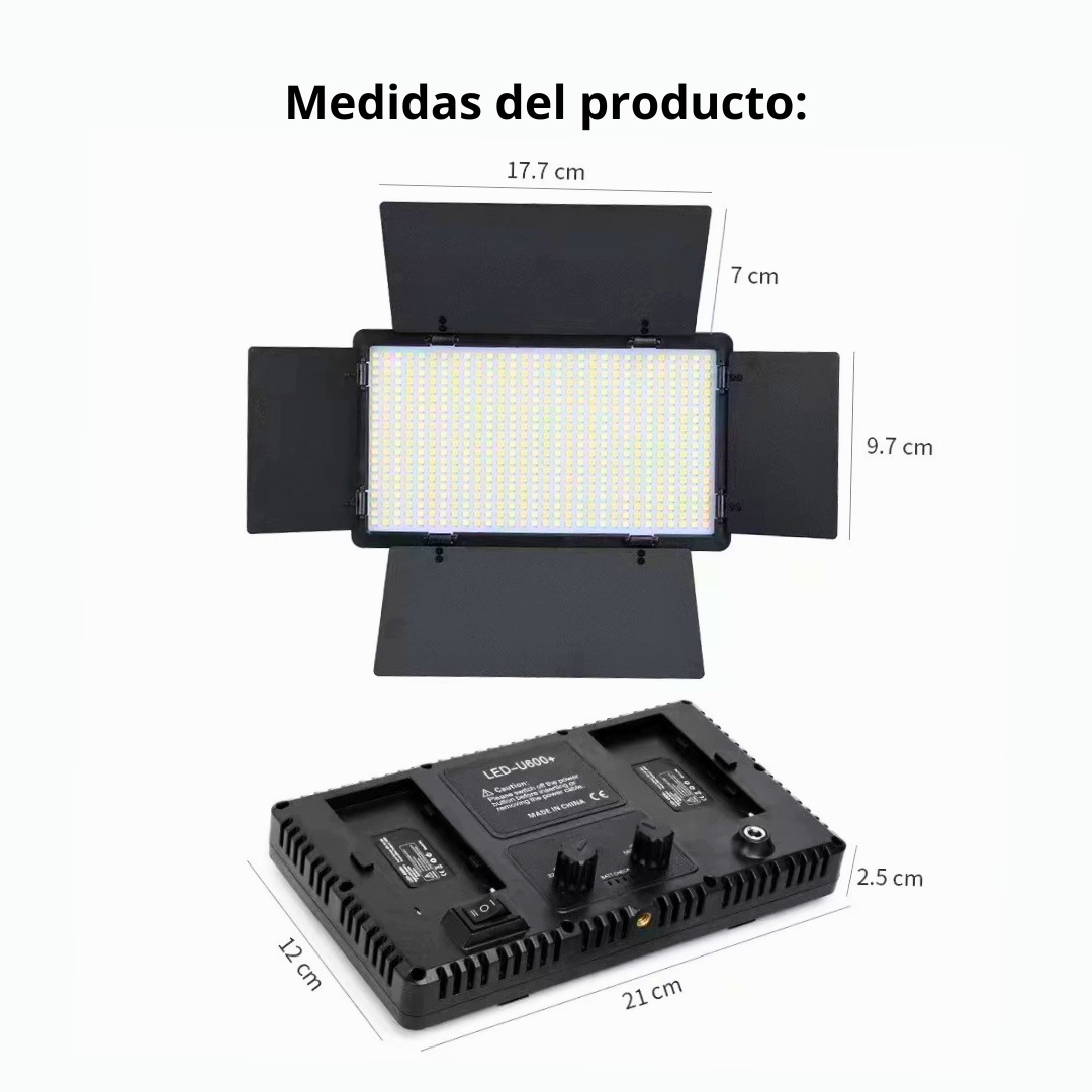 PANEL DE LUZ LED 600 BICOLOR PROFESIONAL CON ZAPATA PARA FOTO Y VIDEO - 7
