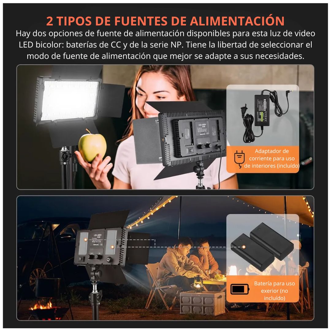 PANEL DE LUZ LED 800 RGB CON CONTROL REMOTO PARA FOTOGRAFÍA Y VIDEO - 5