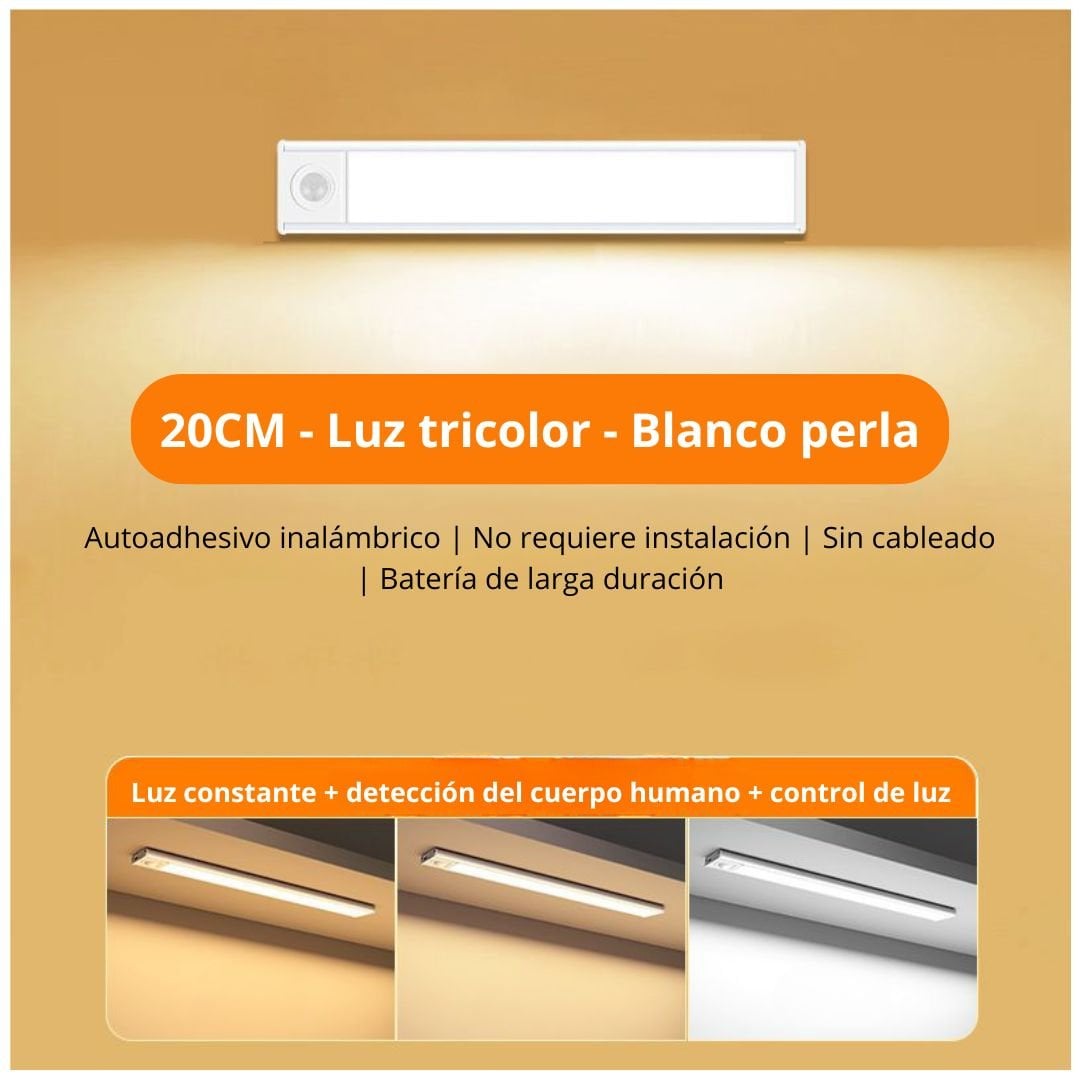 LÁMPARA LED MAGNÉTICA 20 CM CON SENSOR DE MOVIMIENTO Y 3 TONOS DE LUZ - 3