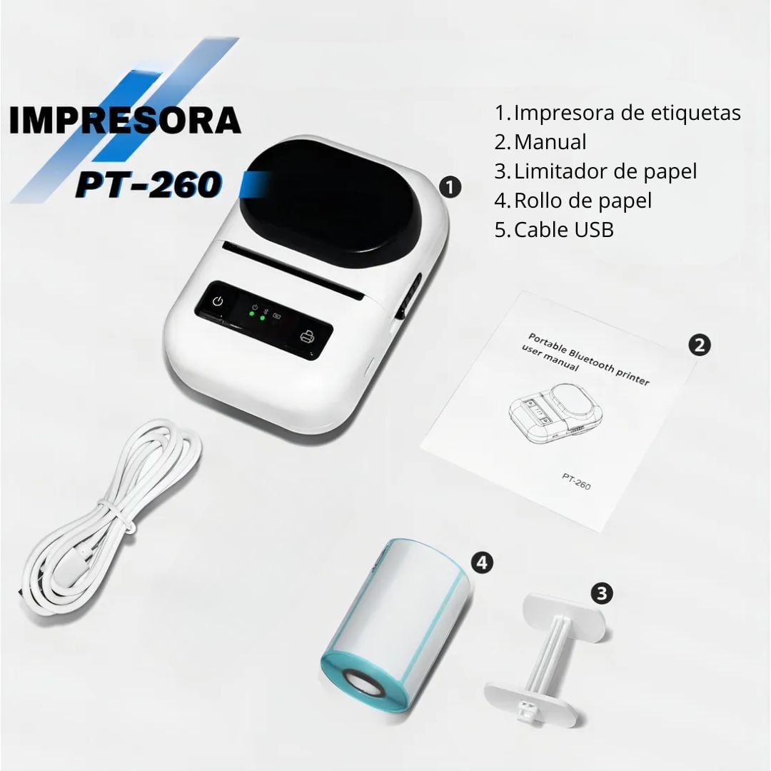 IMPRESORA TÉRMICA PORTÁTIL BLUETOOTH 58MM GOOJPRT PT-260 CON BATERÍA - 8