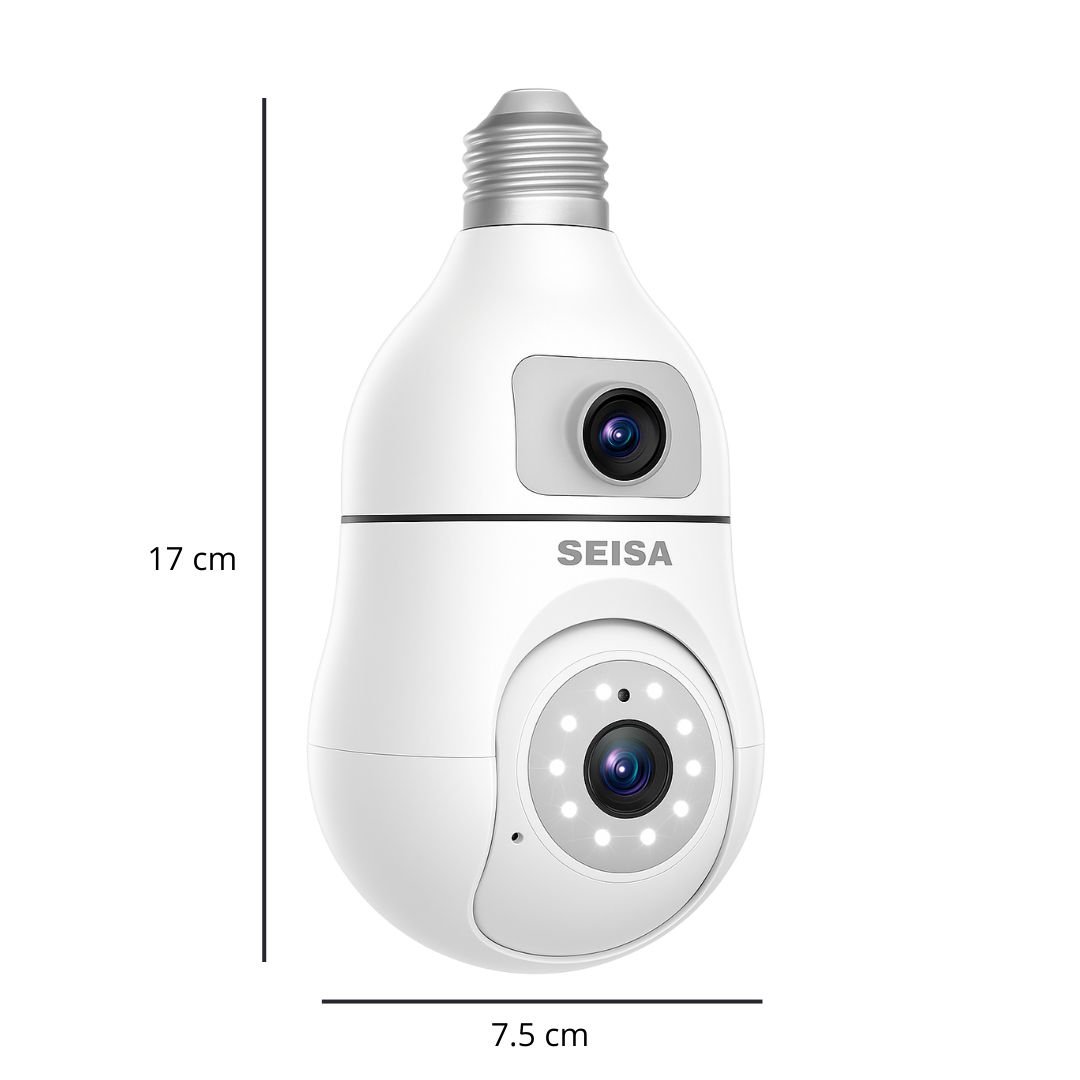 FOCO CÁMARA WIFI SEISA FULL HD 1080P DOBLE LENTE CON VISIÓN NOCTURNA A COLOR AUDIO Y DETECCIÓN 360° - 3