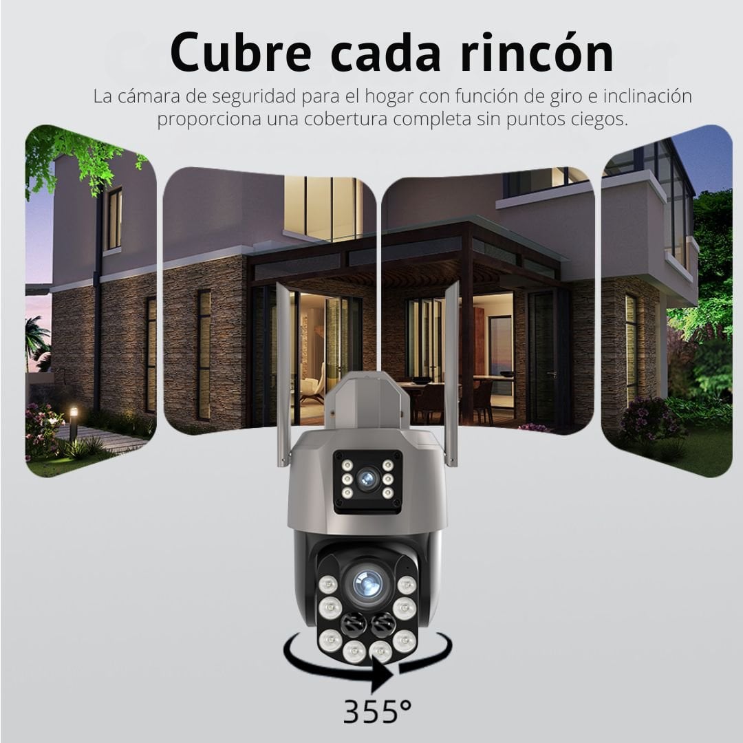 CÁMARA DE SEGURIDAD WIFI PTZ 360° UHD CON DOBLE LENTE ZOOM 36X IA VISIÓN NOCTURNA A COLOR Y SIRENA - 5