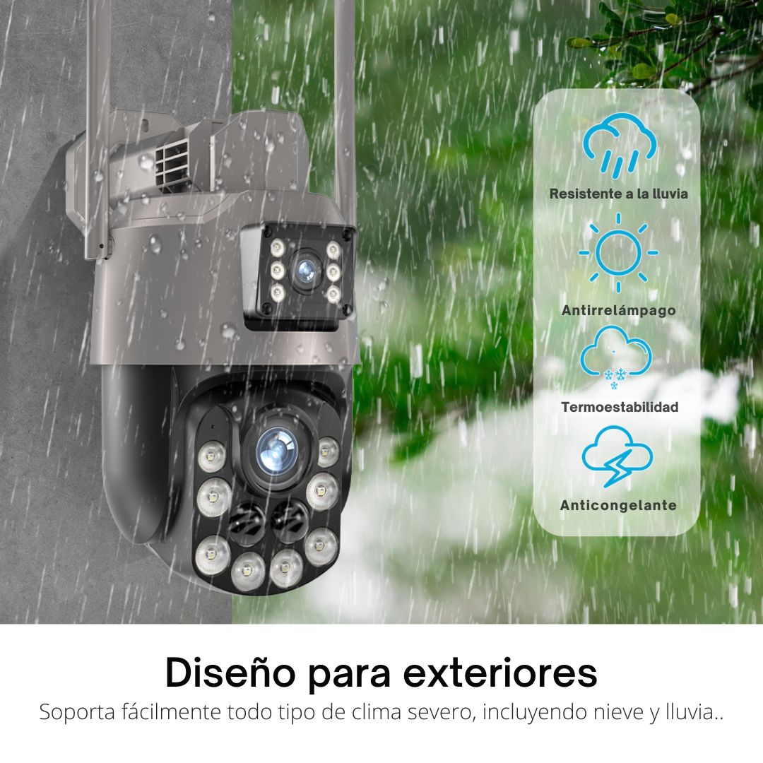 CÁMARA DE SEGURIDAD WIFI PTZ 360° UHD CON DOBLE LENTE ZOOM 36X IA VISIÓN NOCTURNA A COLOR Y SIRENA - 8