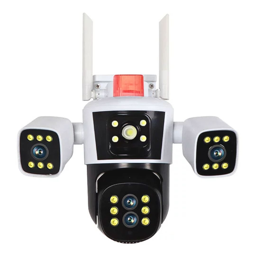 CÁMARA DE SEGURIDAD WIFI PTZ 360° FULL HD CON TRIPLE LENTE ZOOM 10X VISIÓN NOCTURNA COLOR Y SIRENA - 1