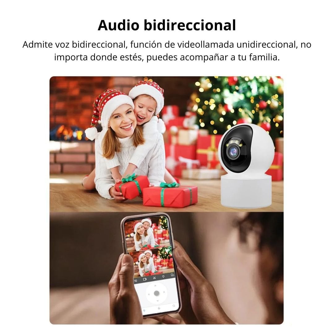 CÁMARA WIFI INTELIGENTE SEISA 2K SUPER HD CON SEGUIMIENTO AUTOMÁTICO VISIÓN NOCTURNA Y AUDIO 360° - 6