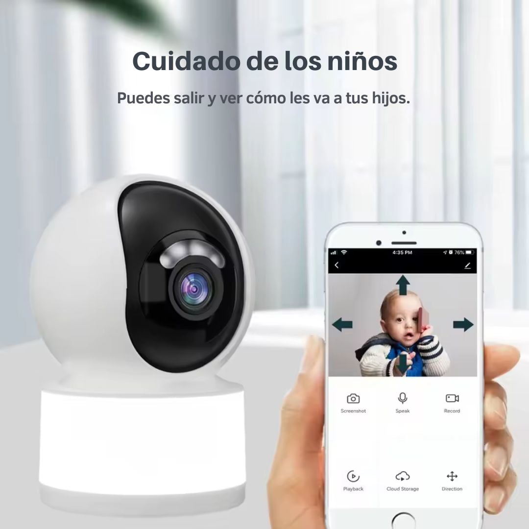 CÁMARA WIFI INTELIGENTE SEISA 2K SUPER HD CON SEGUIMIENTO AUTOMÁTICO VISIÓN NOCTURNA Y AUDIO 360° - 7