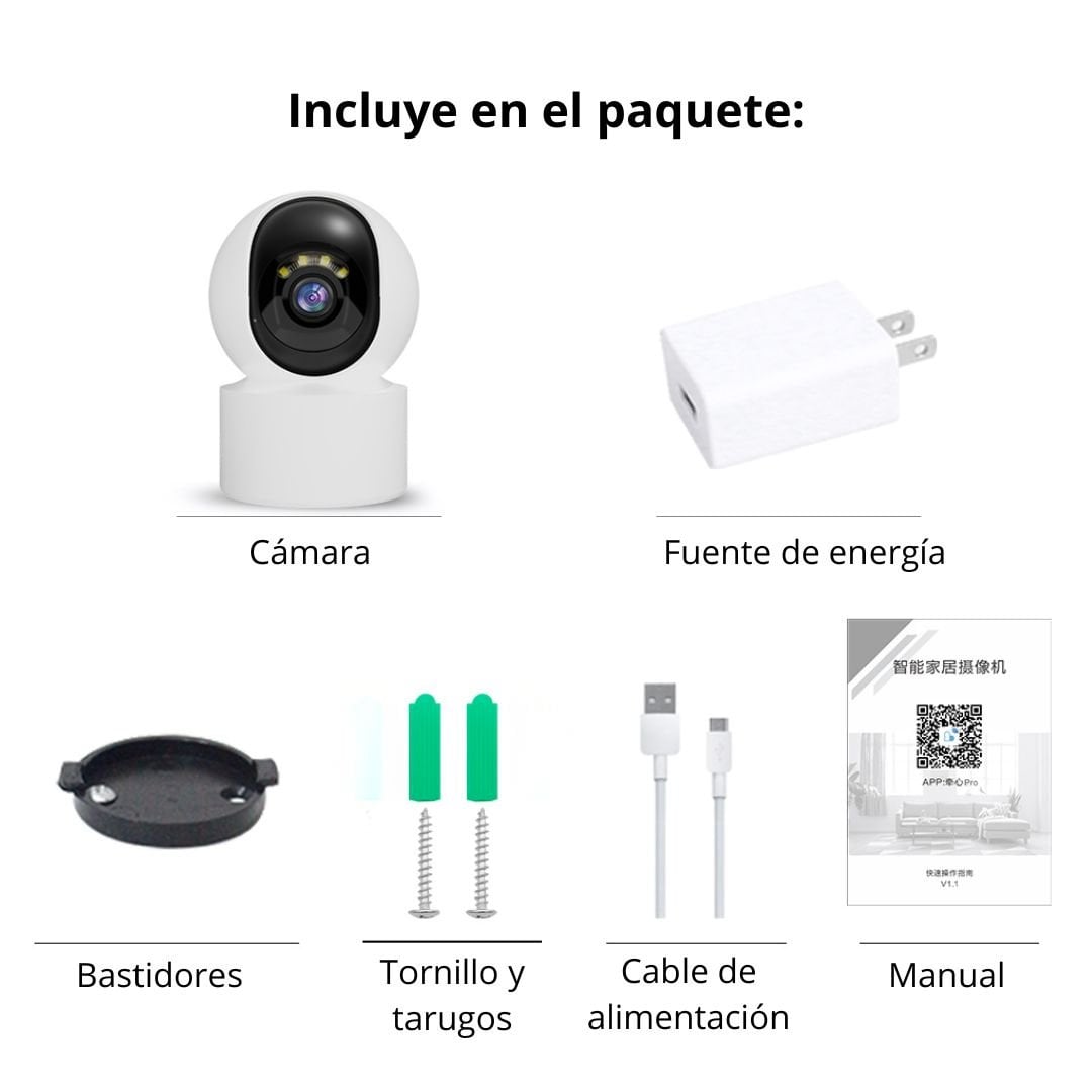 CÁMARA WIFI INTELIGENTE SEISA 2K SUPER HD CON SEGUIMIENTO AUTOMÁTICO VISIÓN NOCTURNA Y AUDIO 360° - 8