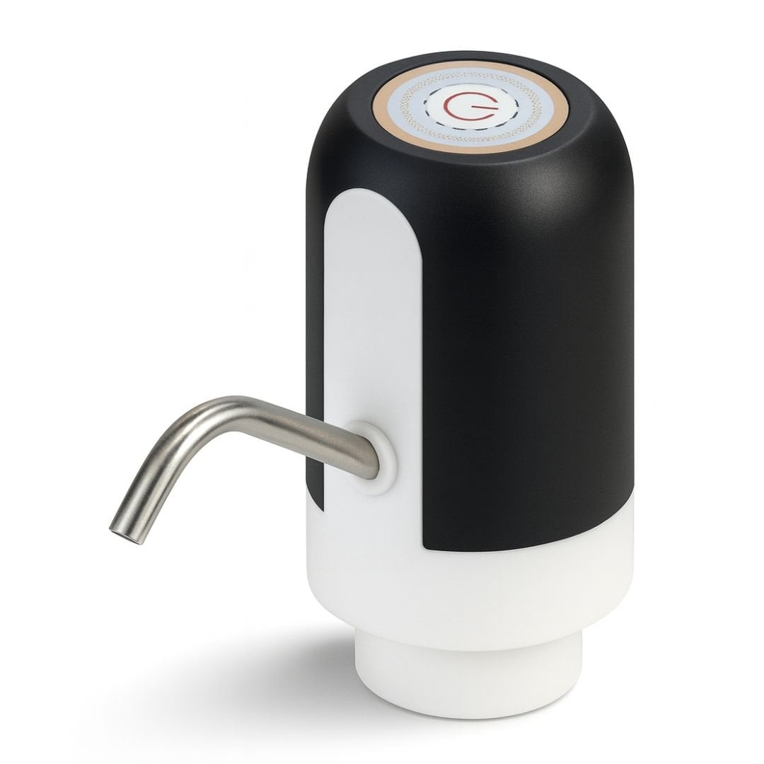 DISPENSADOR DE AGUA ELÉCTRICO AUTOMÁTICO RECARGABLE Y TUBO ACERO INOXIDABLE PARA BIDONES 5 A 20 L - 1