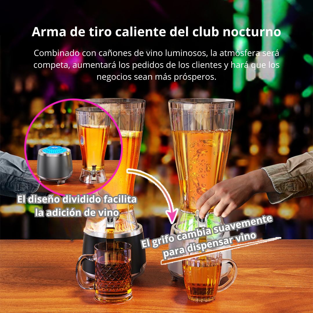 PARLANTE BLUETOOTH LED SEISA YX-S9866 RGB CON DISPENSADOR 2.5 L TIPO CAÑÓN DE CERVEZA PARA FIESTAS - 3