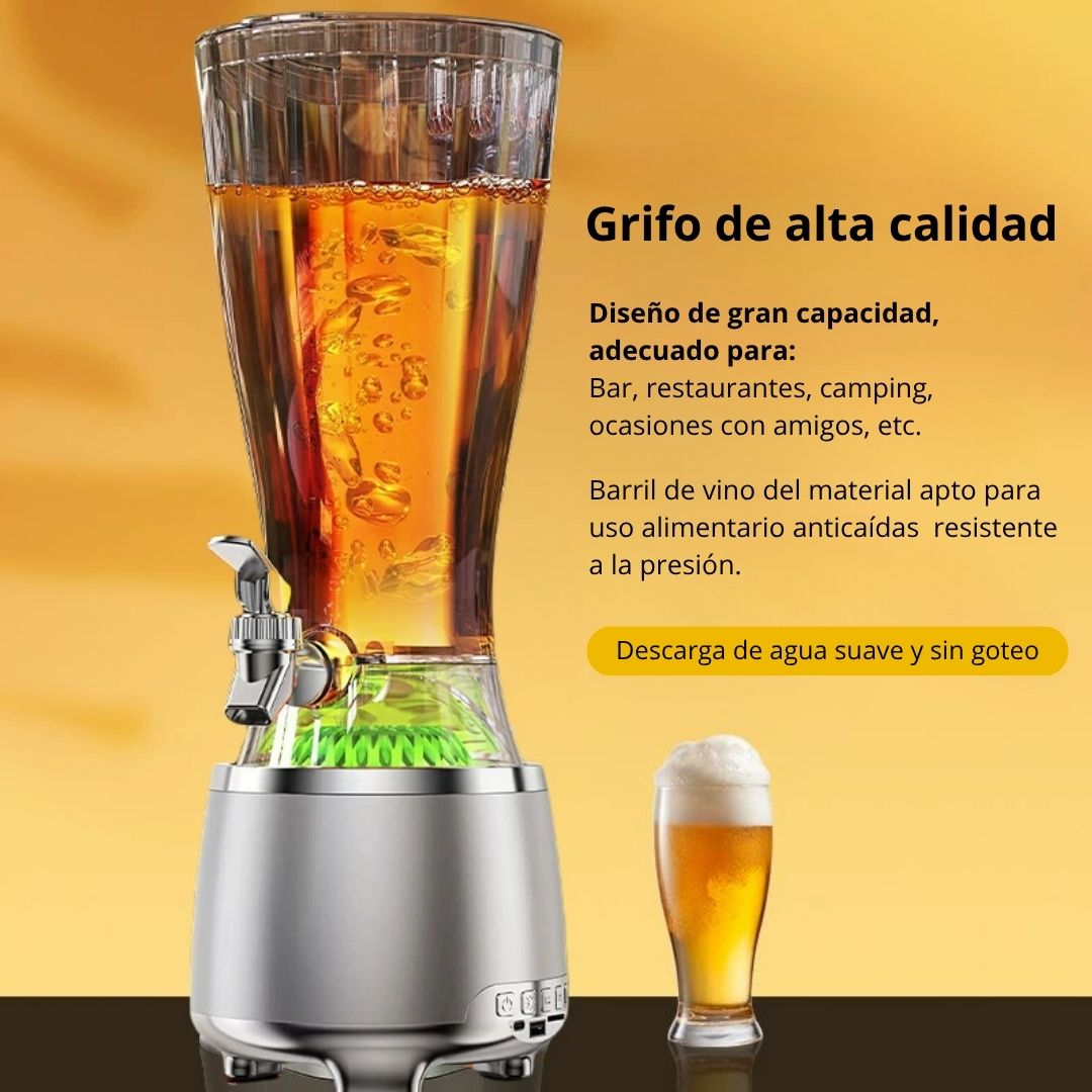 PARLANTE BLUETOOTH LED SEISA YX-S9866 RGB CON DISPENSADOR 2.5 L TIPO CAÑÓN DE CERVEZA PARA FIESTAS - 5