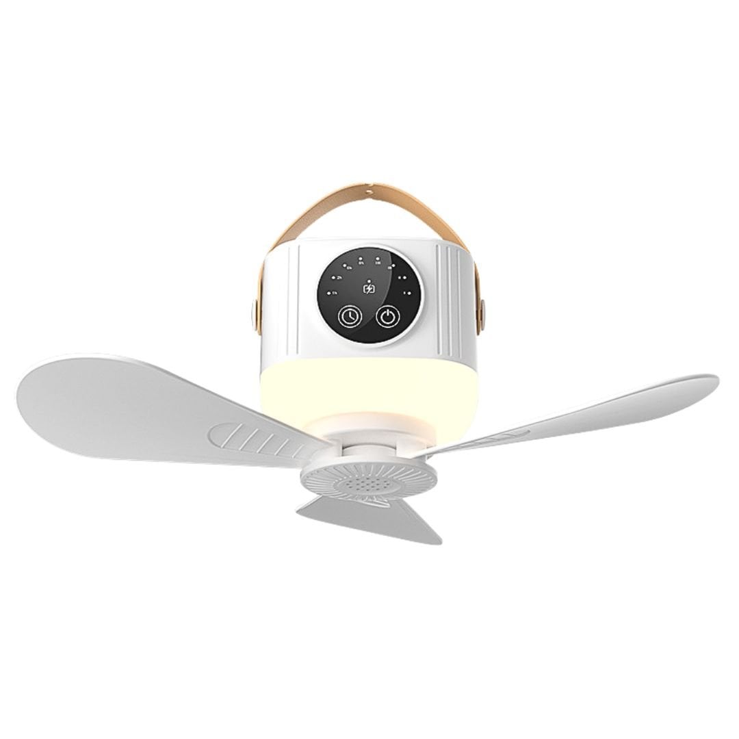 VENTILADOR DE TECHO PORTÁTIL USB TIPO C CON LUZ NOCTURNA, CONTROL REMOTO Y 4 VELOCIDADES - 1