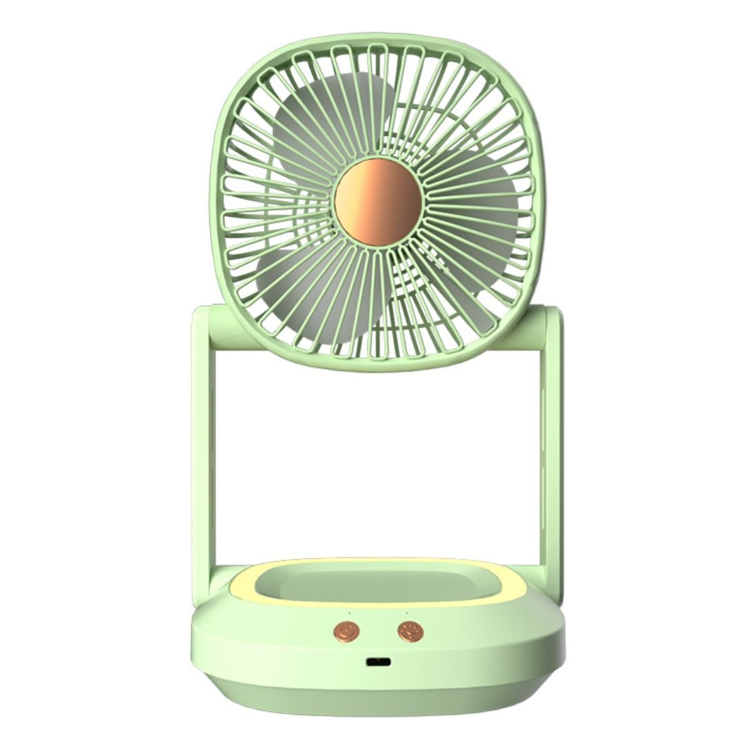 VENTILADOR PORTÁTIL DE ESCRITORIO RECARGABLE USB TIPO C CON LUZ LED Y 3 VELOCIDADES - 1