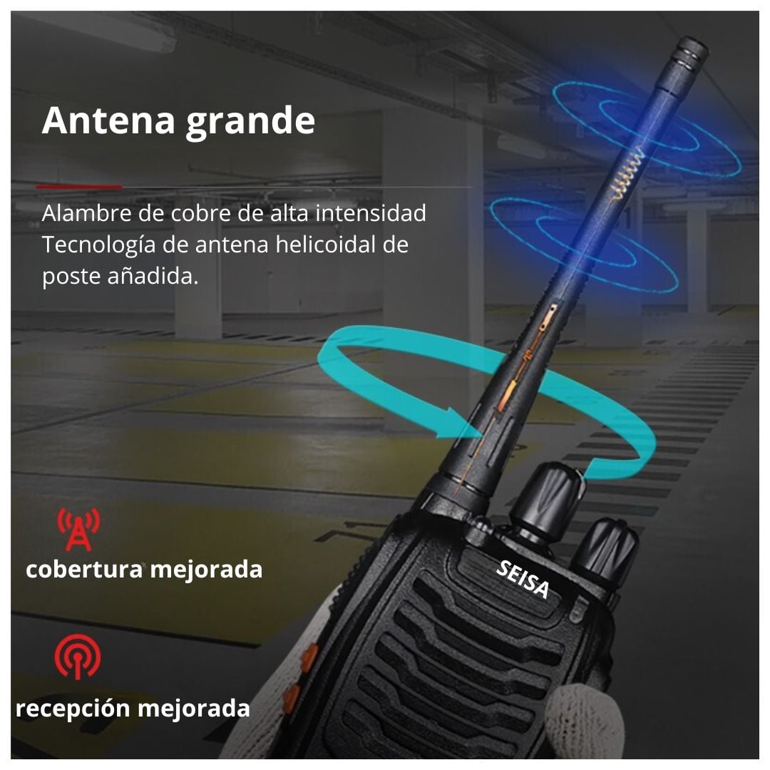 WALKIE TALKIE SEISA UHF 5W 16 CANALES ALCANCE HASTA 5 KM, VOX, LINTERNA, FM Y CTCSS/DCS (2 UNIDADES) - 3