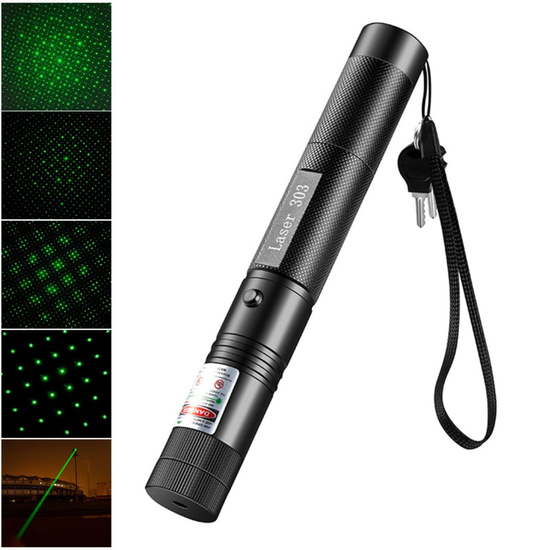 PUNTERO LÁSER VERDE PROFESIONAL 3000 M CON LLAVE DE SEGURIDAD Y BATERÍA RECARGABLE - 2