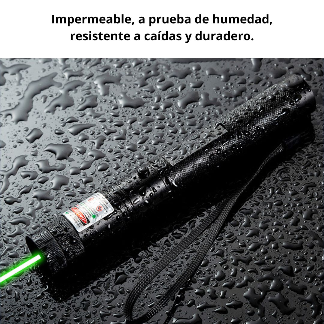 PUNTERO LÁSER VERDE PROFESIONAL 3000 M CON LLAVE DE SEGURIDAD Y BATERÍA RECARGABLE - 7