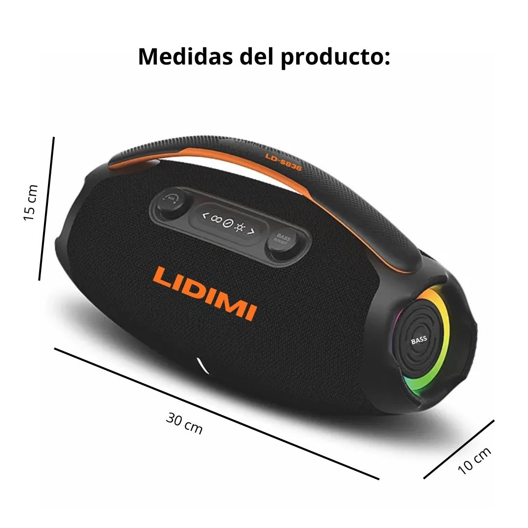 PARLANTE BLUETOOTH 5.3 LIDIMI LD-S836 60W CON BASS BOOST Y LUCES RGB - 7
