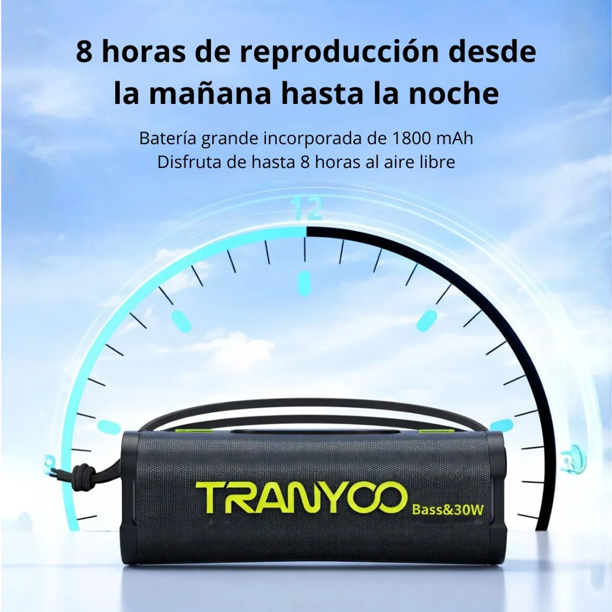 PARLANTE BLUETOOTH PORTÁTIL 30W POTENTE CON LUCES RGB GRAVES REFORZADOS TWS Y MANOS LIBRES - 6