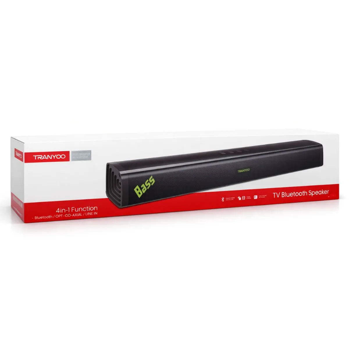 BARRA DE SONIDO BLUETOOTH 20W SOUNDBAR PARA TV Y PC CON SONIDO ENVOLVENTE Y MÚLTIPLES ENTRADAS - 2