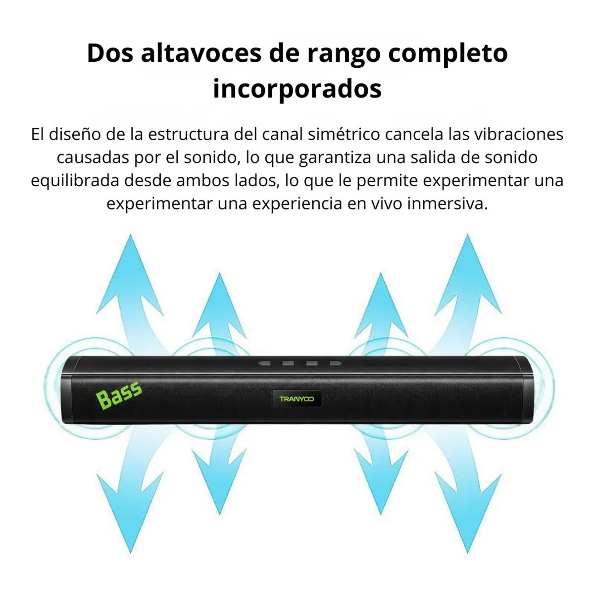 BARRA DE SONIDO BLUETOOTH 20W SOUNDBAR PARA TV Y PC CON SONIDO ENVOLVENTE Y MÚLTIPLES ENTRADAS - 3