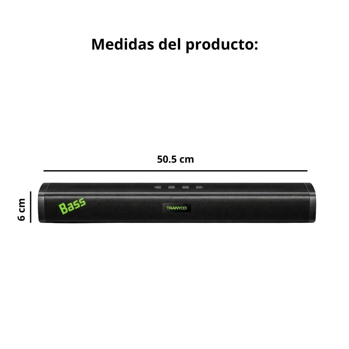 BARRA DE SONIDO BLUETOOTH 20W SOUNDBAR PARA TV Y PC CON SONIDO ENVOLVENTE Y MÚLTIPLES ENTRADAS - 7