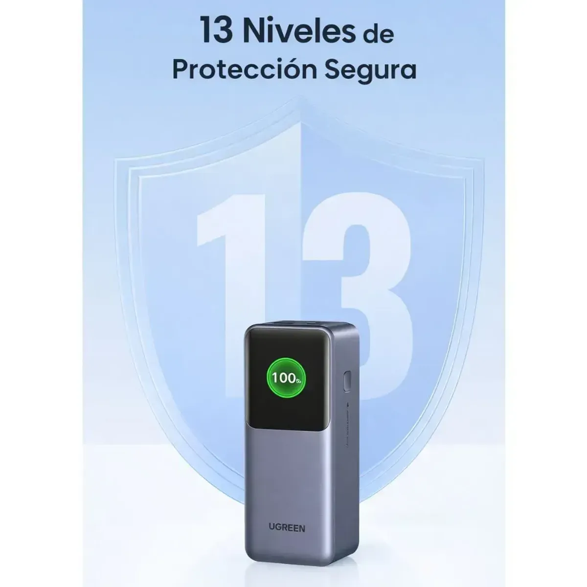 POWER BANK UGREEN NEXODE 20000MAH 100W PD 3.0 CON PANTALLA TFT USB-C PARA LAPTOP Y CELULAR PB721 - 8