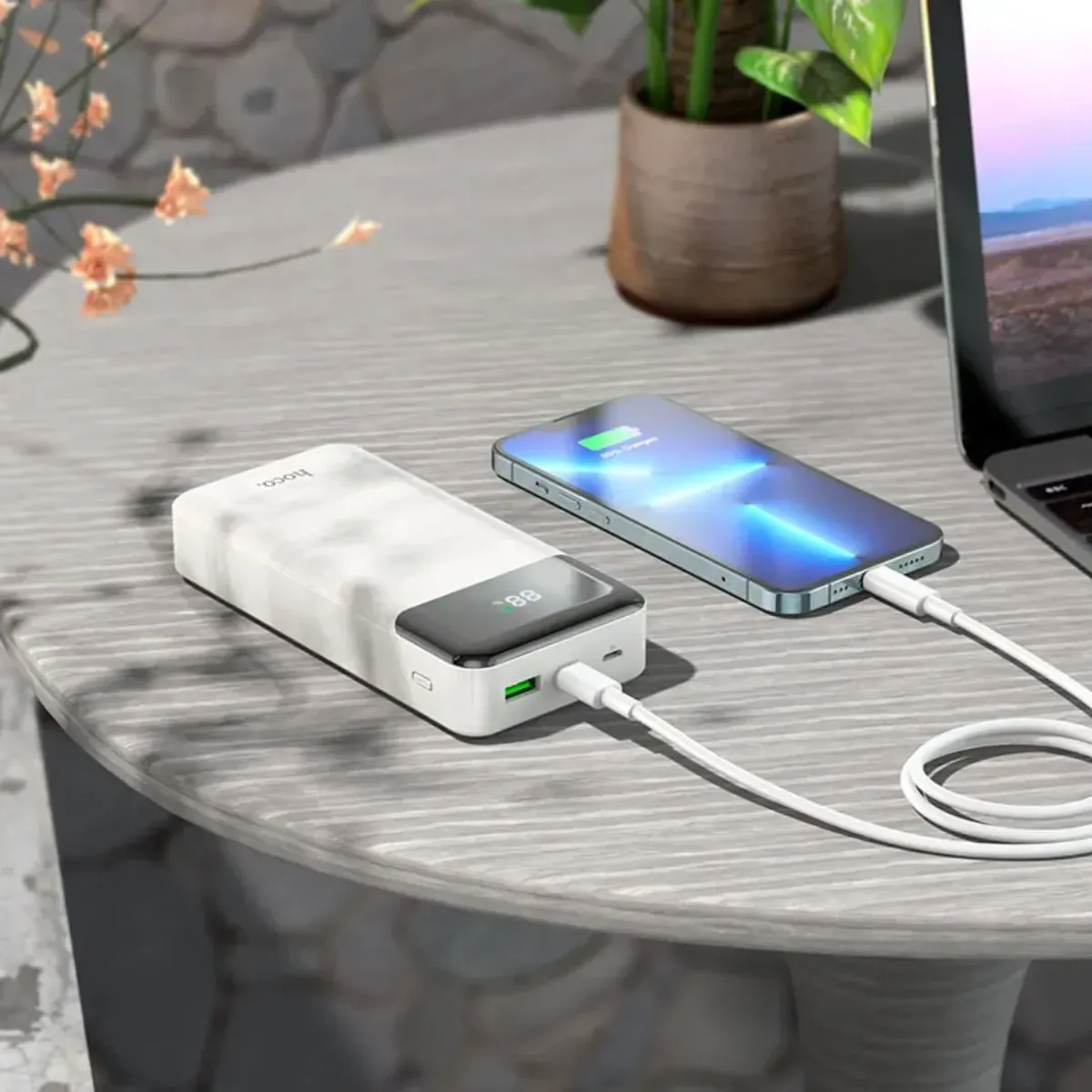 POWER BANK 20000 MAH HOCO J102A CARGA RÁPIDA PD 20W QC 3.0 PANTALLA LED USB-C - 6