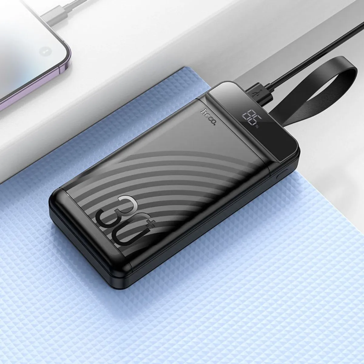 POWER BANK 30000 MAH HOCO J123B CARGA RÁPIDA 22.5W PD 20W PANTALLA LED Y LINTERNA - 3