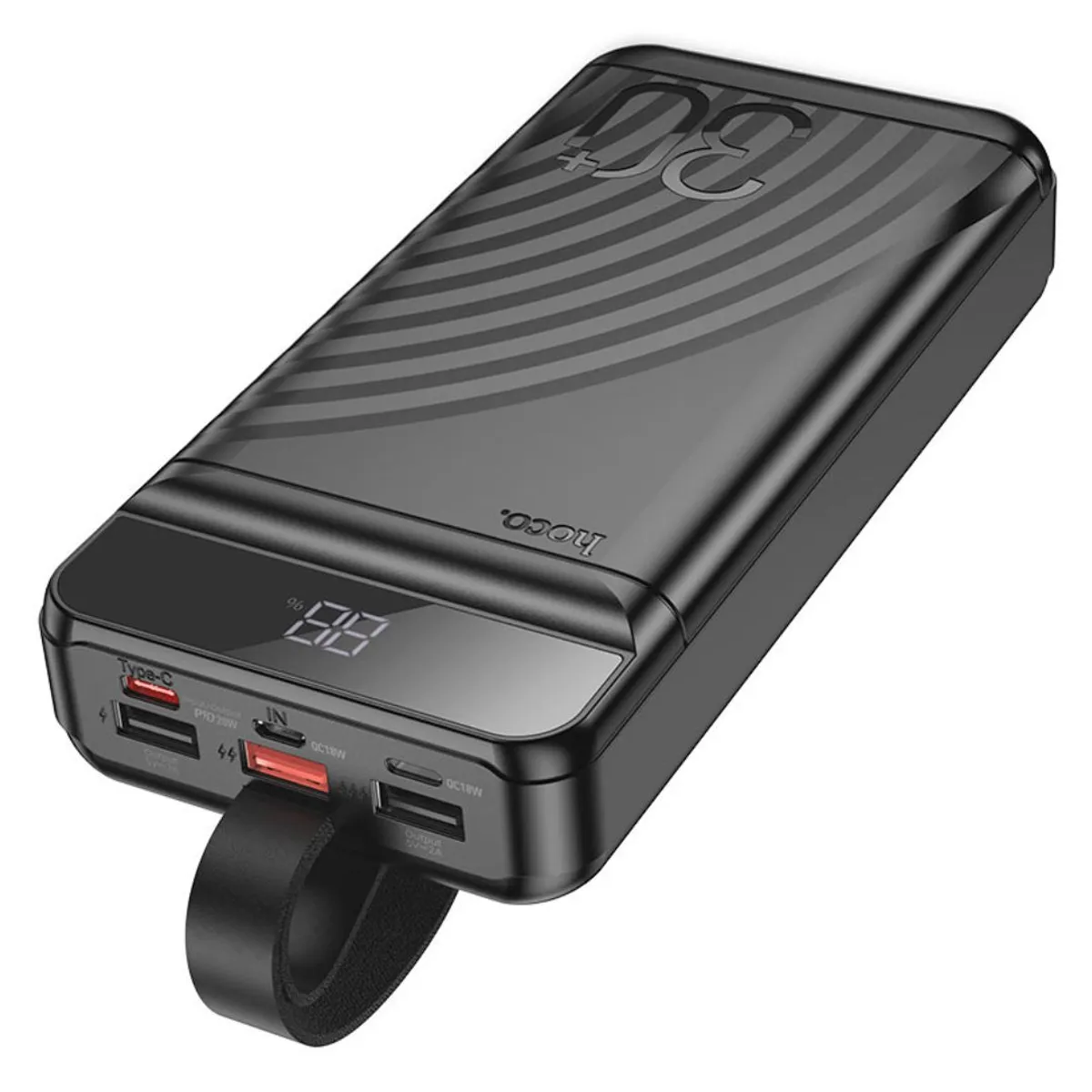 POWER BANK 30000 MAH HOCO J123B CARGA RÁPIDA 22.5W PD 20W PANTALLA LED Y LINTERNA - 5
