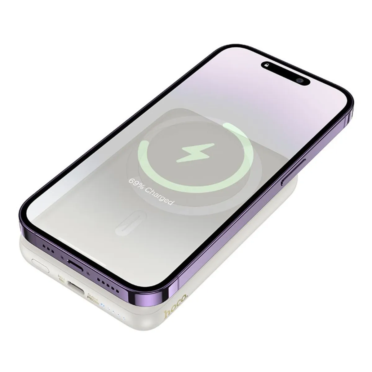POWER BANK MAGNÉTICO INALÁMBRICO 10000 MAH HOCO J141 CARGA RÁPIDA PD 20W USB-C - 1