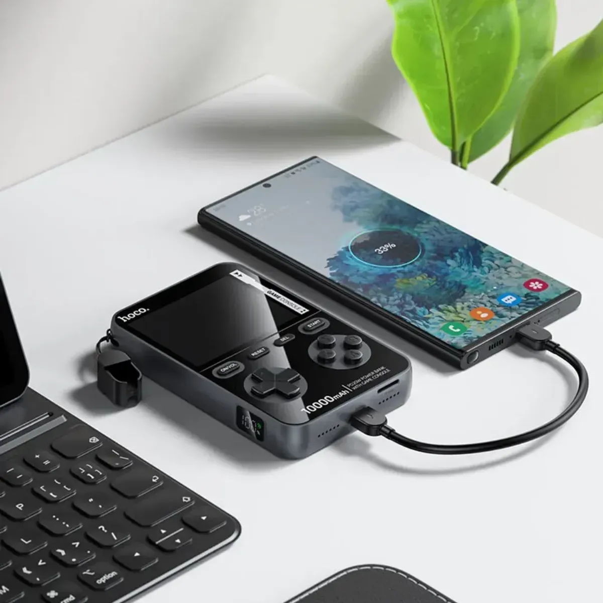 POWER BANK HOCO Q47 10000MAH PD20W CON CONSOLA 1500 JUEGOS USB-C Y PANTALLA LED - 3