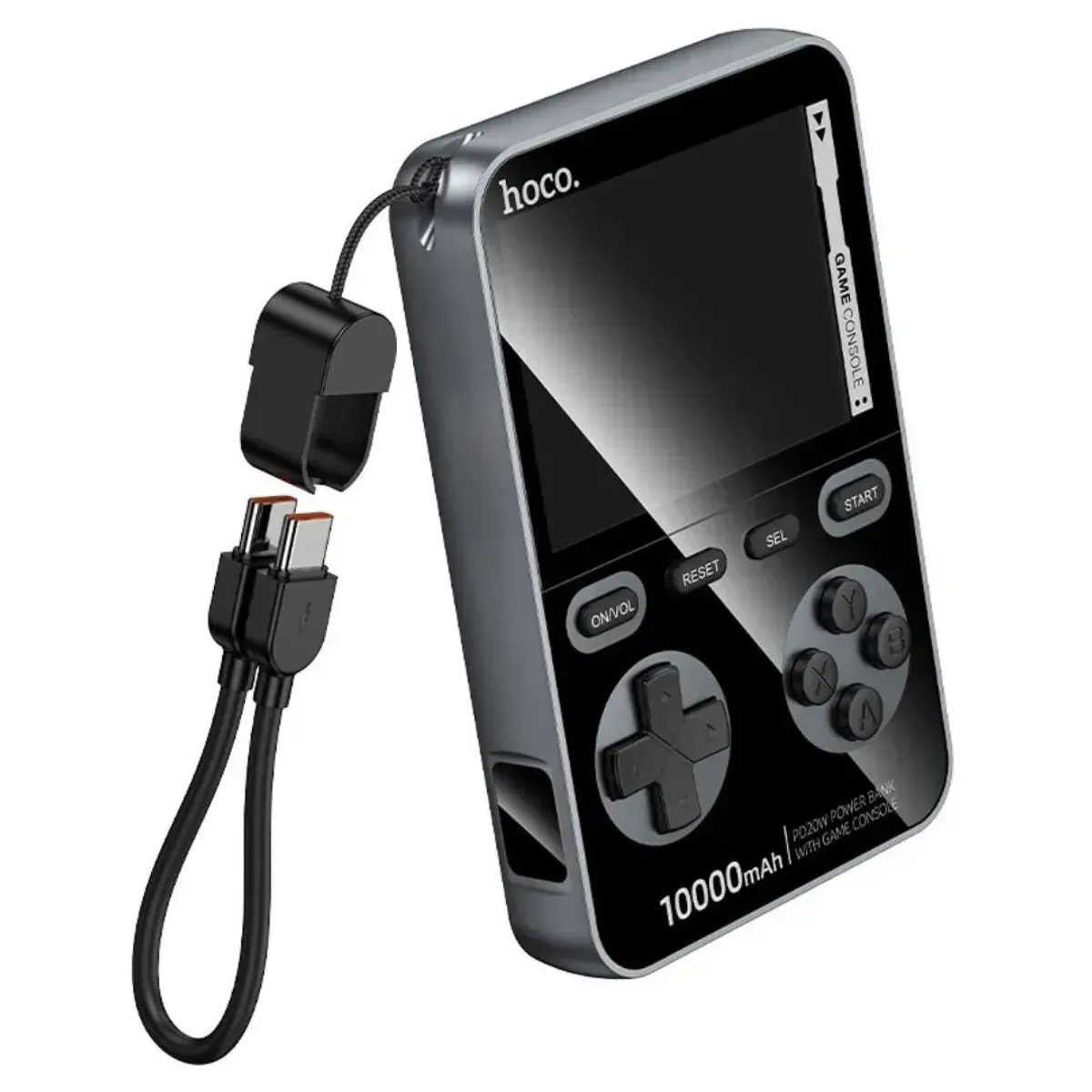 POWER BANK HOCO Q47 10000MAH PD20W CON CONSOLA 1500 JUEGOS USB-C Y PANTALLA LED - 4