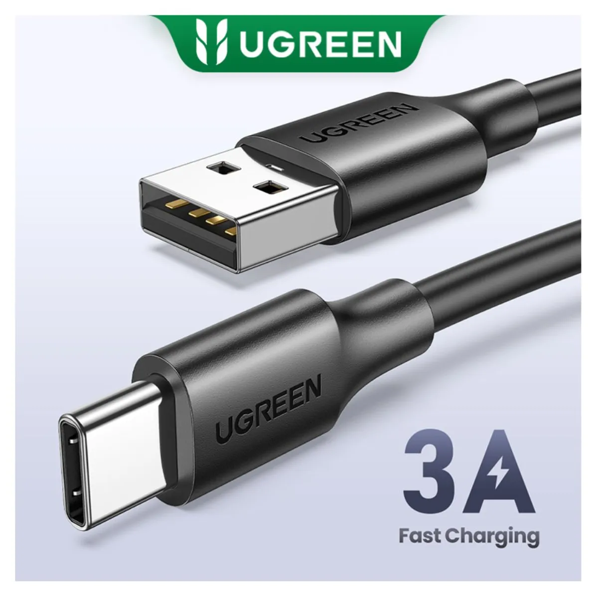 CABLE USB-A A USB-C UGREEN 1 METRO 3A CARGA RÁPIDA QC 3.0 NYLON REFORZADO 480MBPS US287 - 5