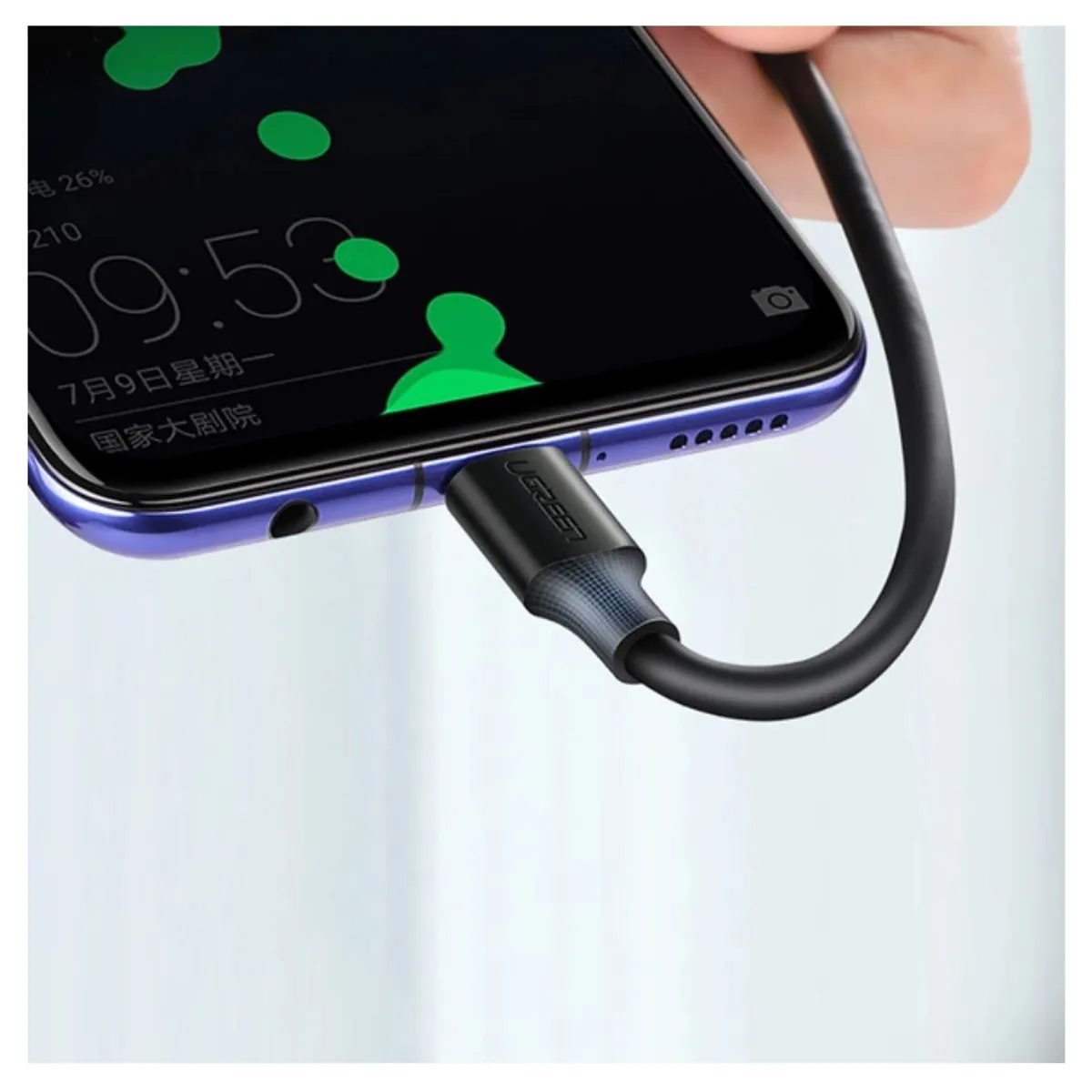 CABLE USB-A A USB-C UGREEN 1 METRO 3A CARGA RÁPIDA QC 3.0 NYLON REFORZADO 480MBPS US287 - 6