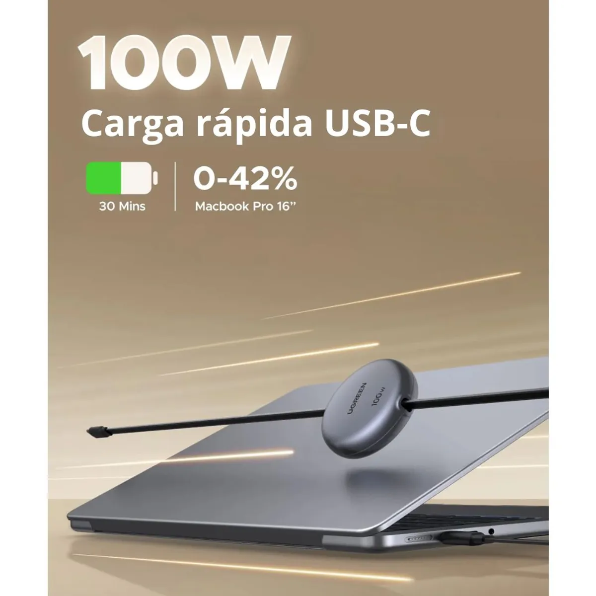 CABLE USB-C A USB-C RETRÁCTIL UGREEN NEXODE L531 100W 1M CON CARGA RÁPIDA PD - 2