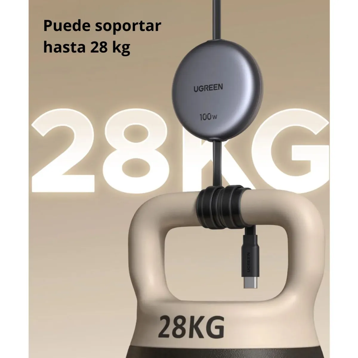 CABLE USB-C A USB-C RETRÁCTIL UGREEN NEXODE L531 100W 1M CON CARGA RÁPIDA PD - 5