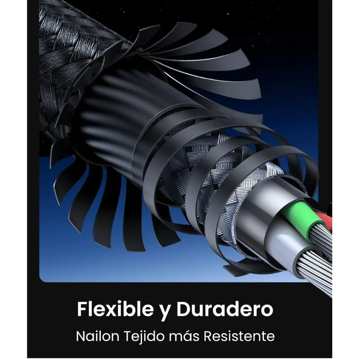 CABLE USB-C A USB-C UGREEN US261 60W 1M CARGA RÁPIDA PD TRENZADO - 7