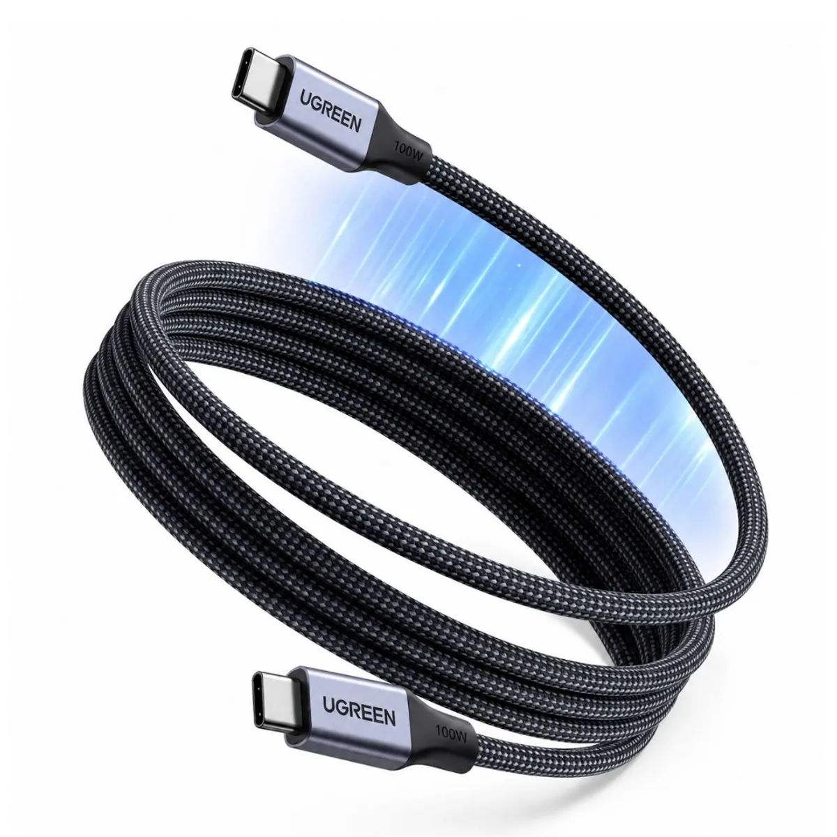 CABLE USB-C A USB-C UGREEN L520 100W 1M CARGA RÁPIDA PD MAGNÉTICO TRENZADO - 1