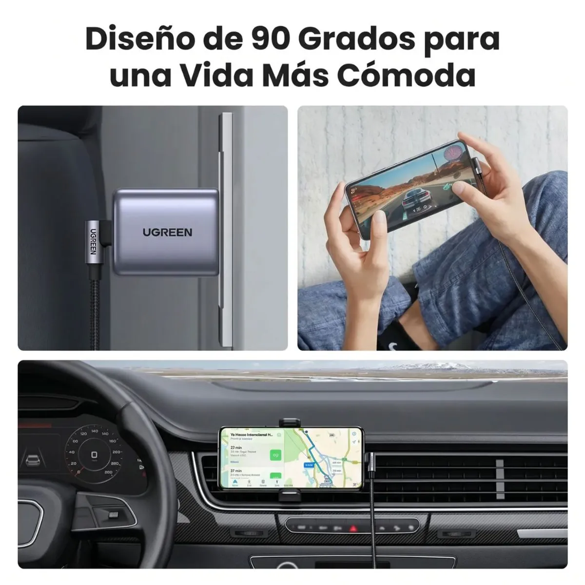 CABLE USB-C A USB-C UGREEN L536 240W 1M CARGA RÁPIDA PD TRENZADO - 6
