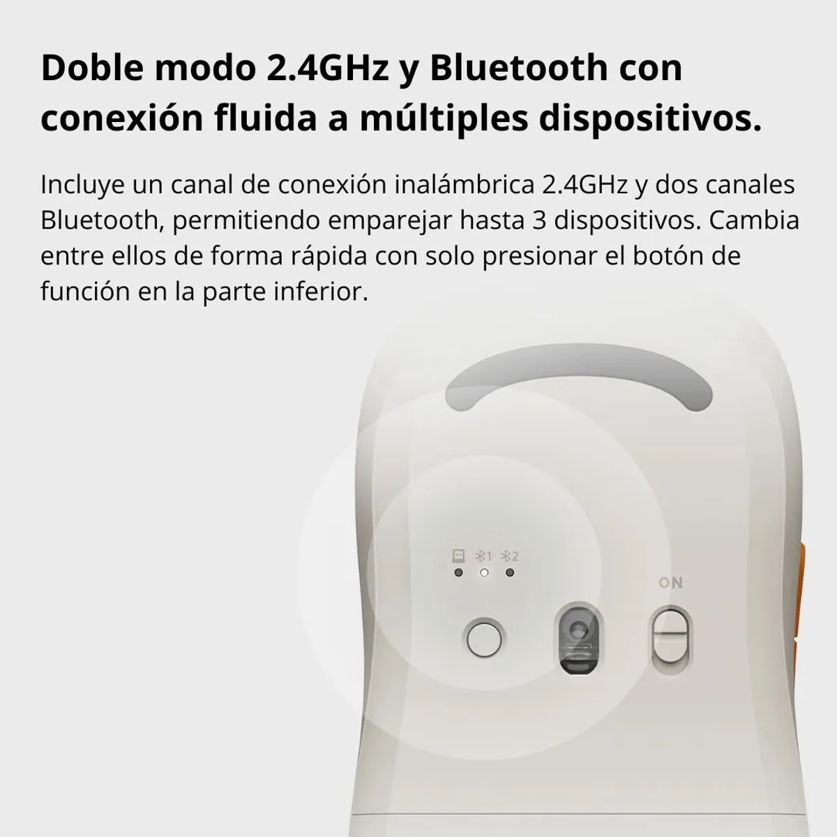 MOUSE INALÁMBRICO XIAOMI BLUETOOTH Y 2.4GHZ SILENCIOSO 1200 DPI PARA LAPTOP Y PC - 2