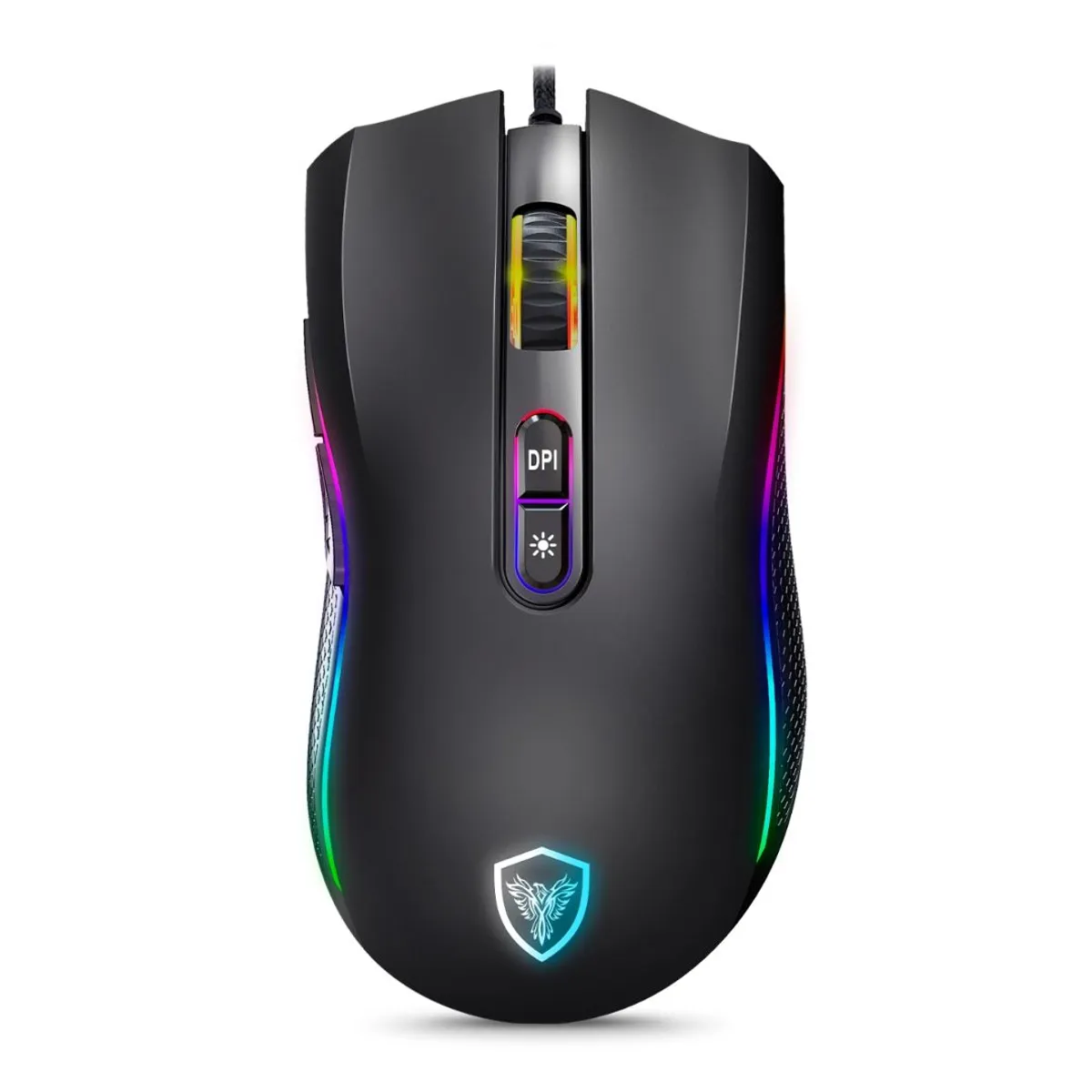 MOUSE GAMER CABLEADO MICRONICS KRIPTON MIC GM800 RGB 12800 DPI 7 BOTONES - 1