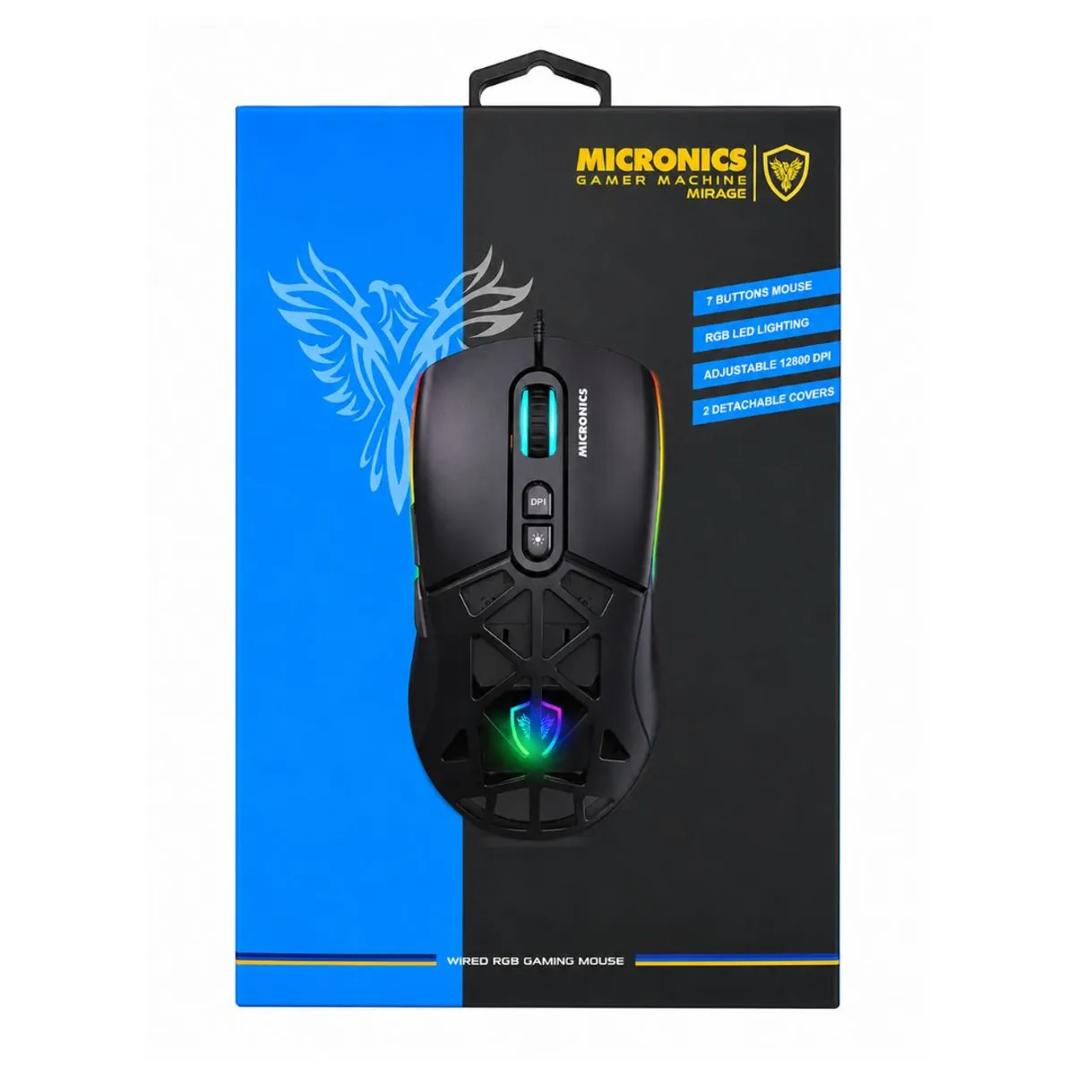 MOUSE GAMER CABLEADO MICRONICS MIRAGE MIC GM890 RGB 12800 DPI 7 BOTONES - 5