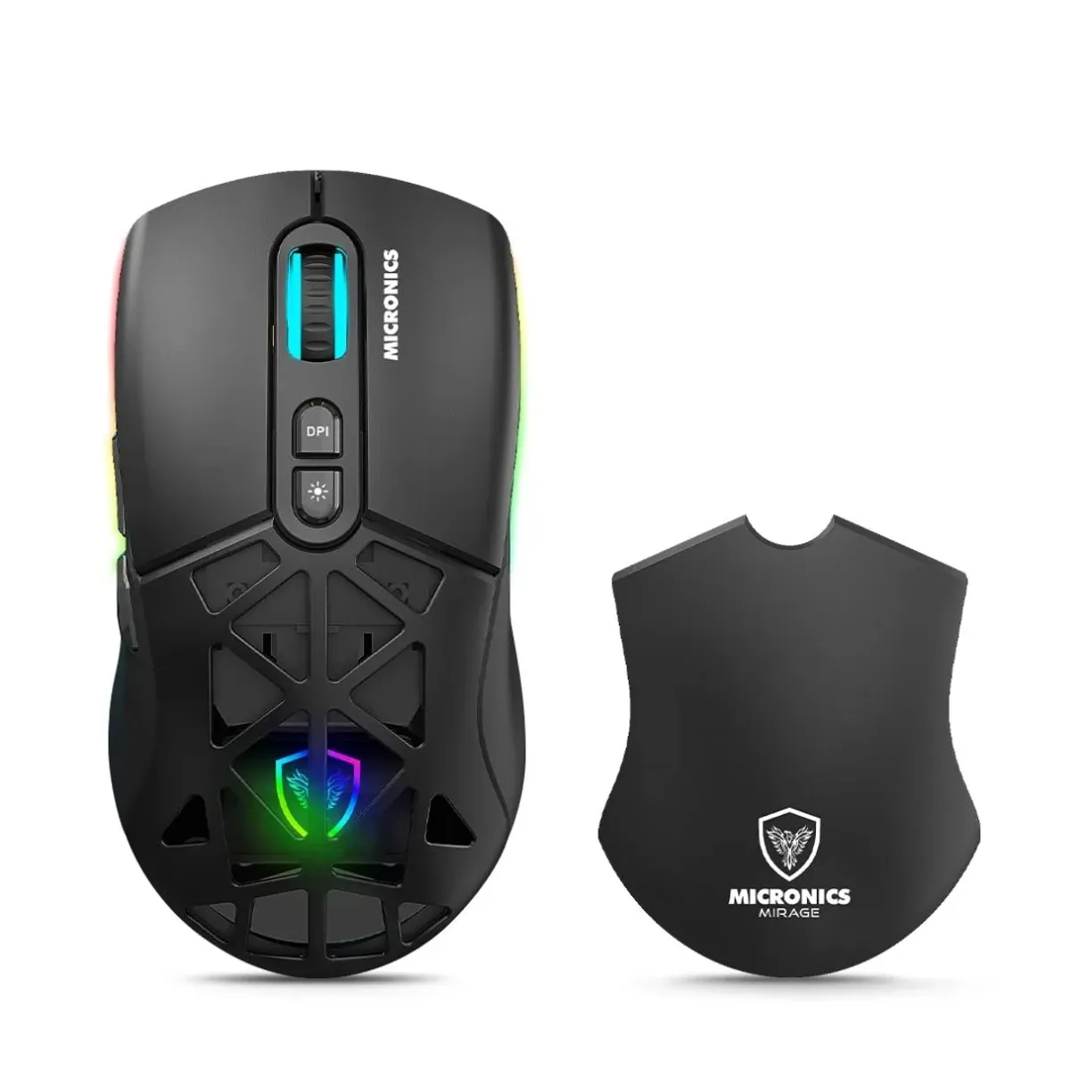 MOUSE GAMER INALÁMBRICO MICRONICS MIRAGE 3 RGB 4800 DPI RECARGABLE - 2
