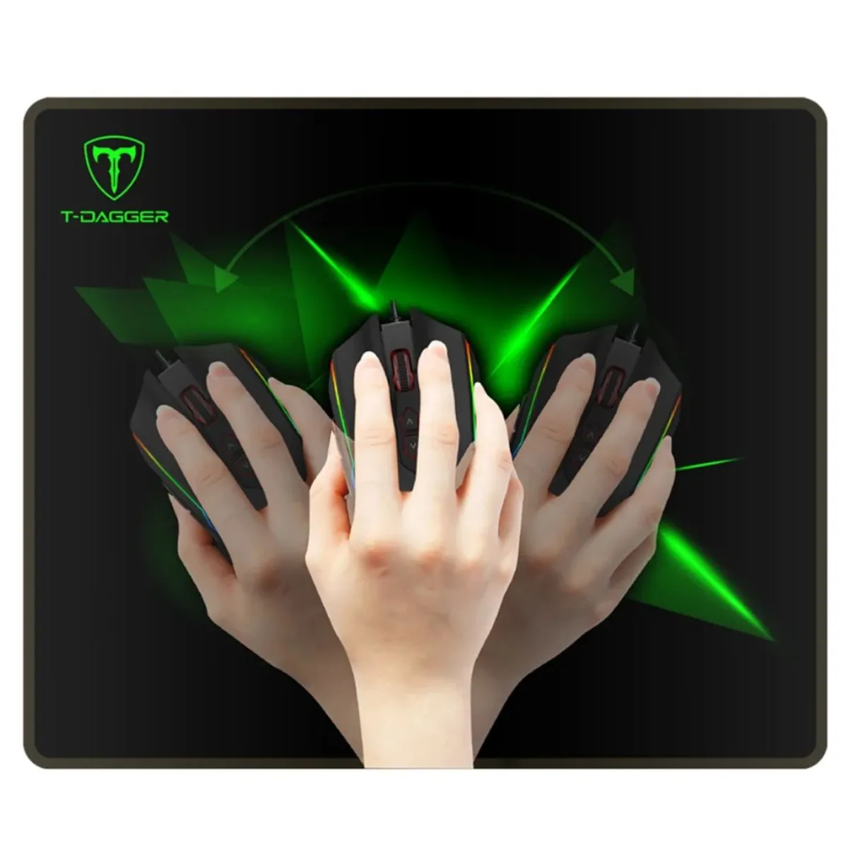 MOUSEPAD GAMER T-DAGGER GEOMETRY-M T-TMP201 36 X 30 CM ANTIDESLIZANTE IMPERMEABLE ALTA PRECISIÓN - 2