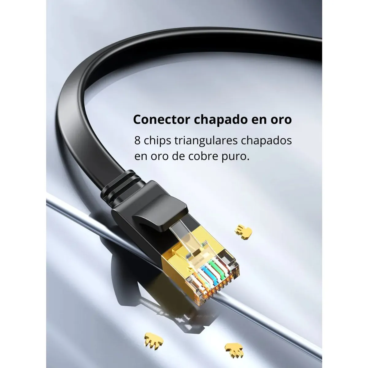CABLE ETHERNET UGREEN NW106 CAT 7 PLANO 3M 10GBPS RJ45 PARA PS5 XBOX PC ROUTER Y SMART TV - 6